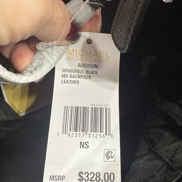 Michael Kors Addison Black Leather Backpack - NWT - Picture 9 of 11